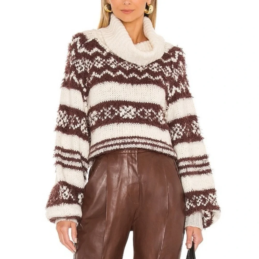 FREE PEOPLE Check Me Out Sweater NEW Winter Fog Size XS